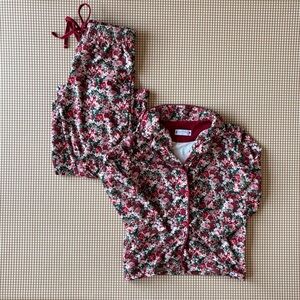 SweetHoney Pajama Set Floral PJ Size 6 Shirt & Pants Bloomcore Cottagecore